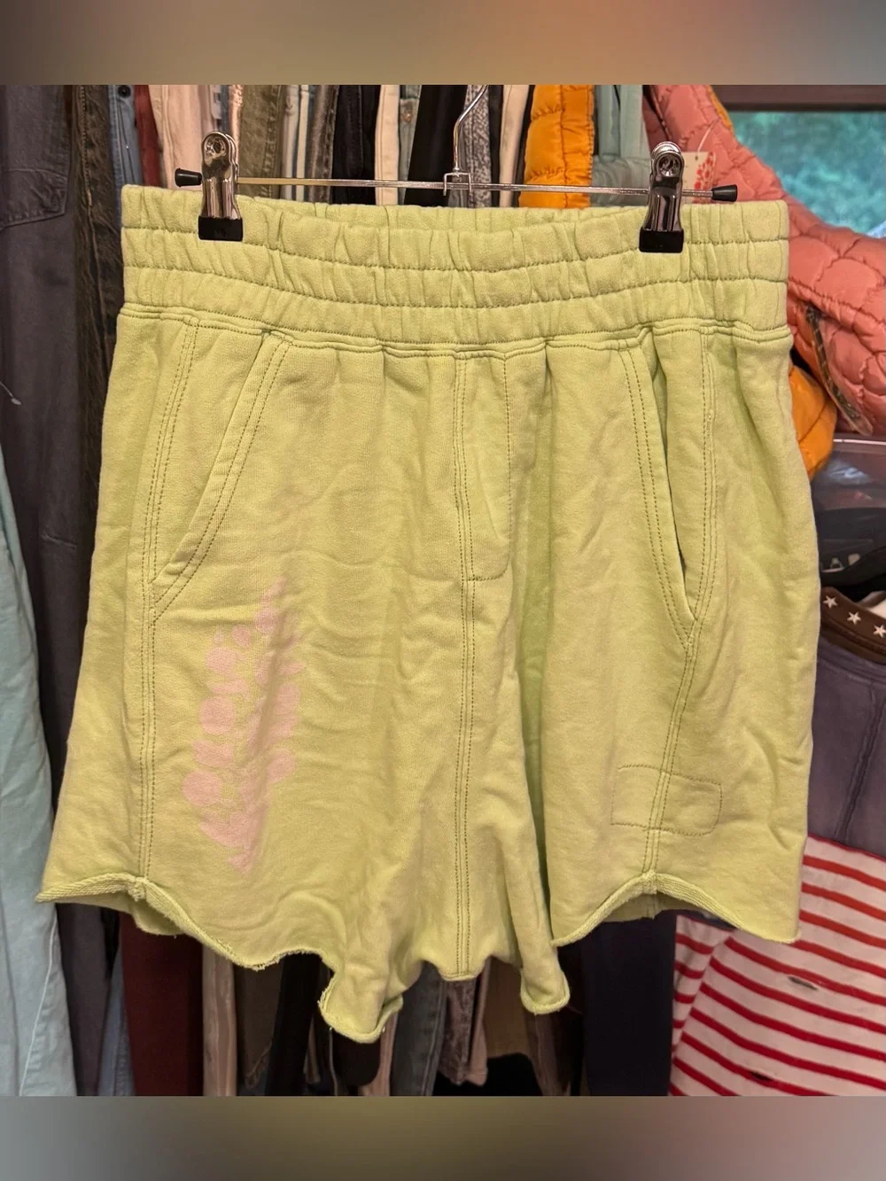 NWOT Free People FP Movement All Star Logo Shorts - Lemongrass - Small